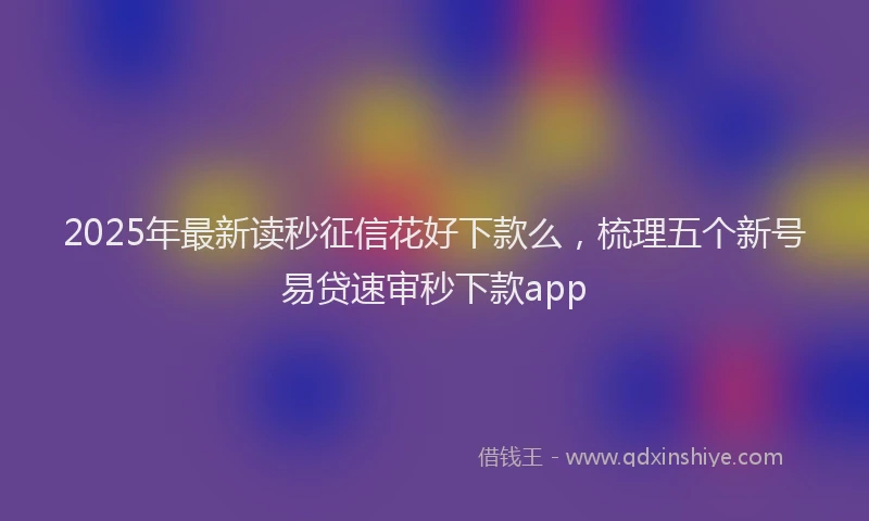 2025年最新读秒征信花好下款么，梳理五个新号易贷速审秒下款app