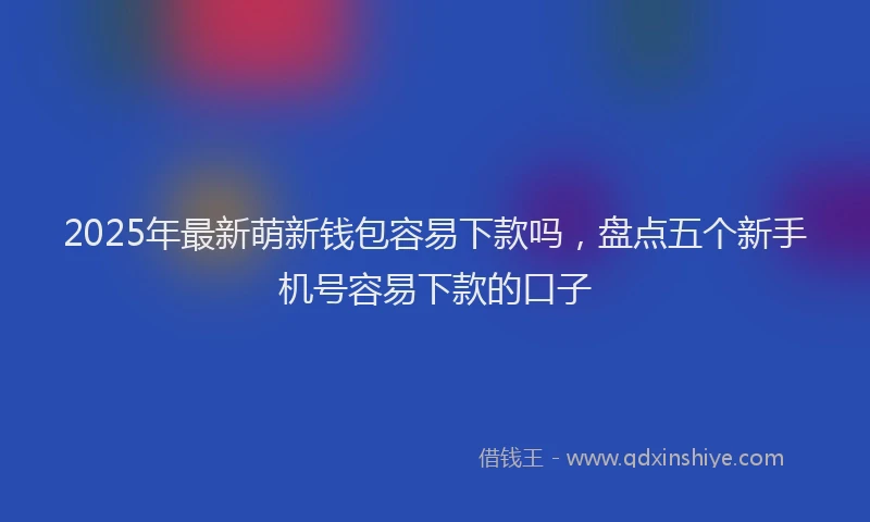 2025年最新萌新钱包容易下款吗，盘点五个新手机号容易下款的口子