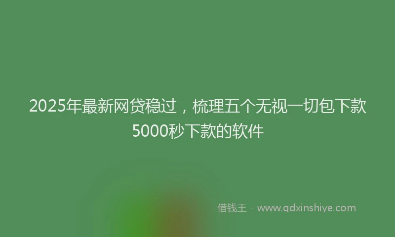 2025年最新网贷稳过，梳理五个无视一切包下款5000秒下款的软件