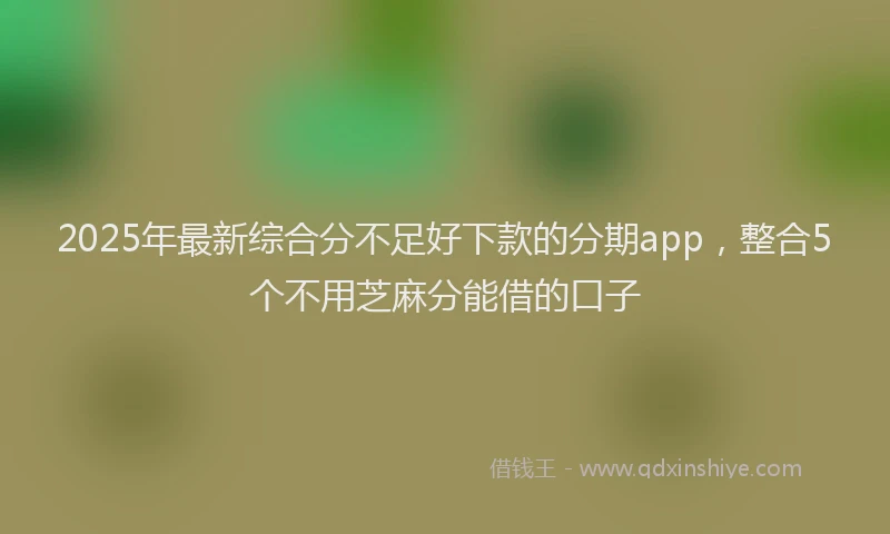 2025年最新综合分不足好下款的分期app，整合5个不用芝麻分能借的口子