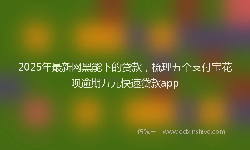 2025年最新网黑能下的贷款，梳理五个支付宝花呗逾期万元快速贷款app