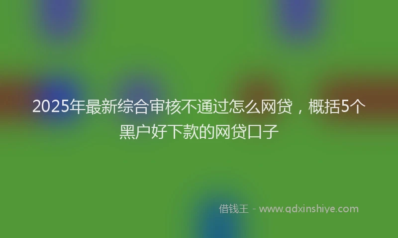 2025年最新综合审核不通过怎么网贷，概括5个黑户好下款的网贷口子