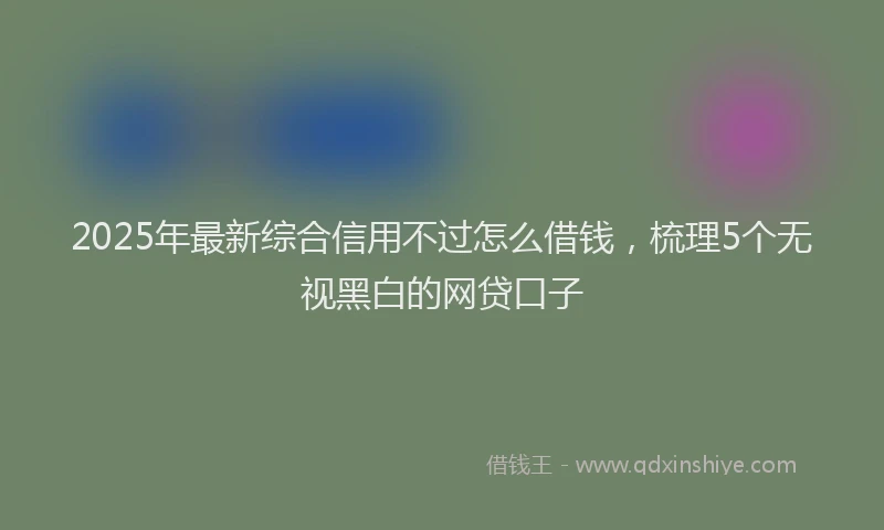 2025年最新综合信用不过怎么借钱，梳理5个无视黑白的网贷口子