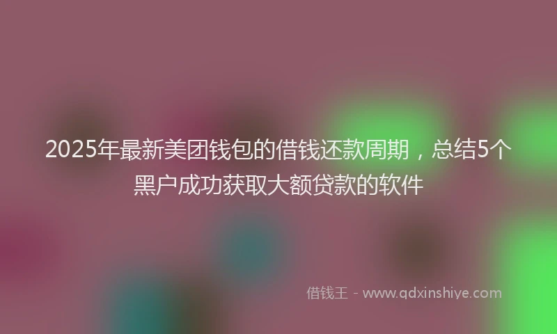 2025年最新美团钱包的借钱还款周期，总结5个黑户成功获取大额贷款的软件