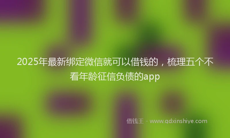2025年最新绑定微信就可以借钱的,梳理五个不看年龄征信负债的app