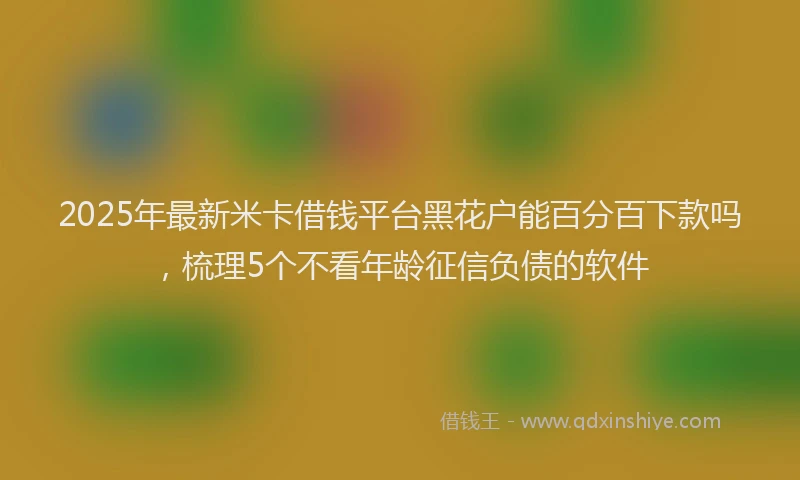 2025年最新米卡借钱平台黑花户能百分百下款吗，梳理5个不看年龄征信负债的软件