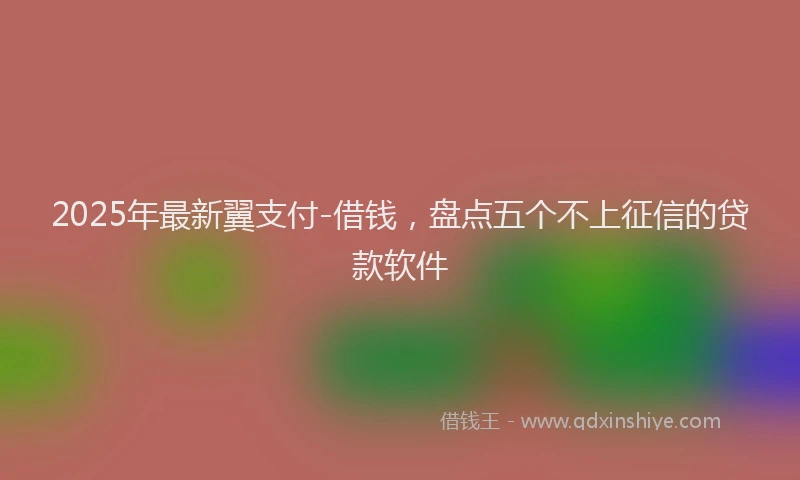 2025年最新翼支付-借钱，盘点五个不上征信的贷款软件