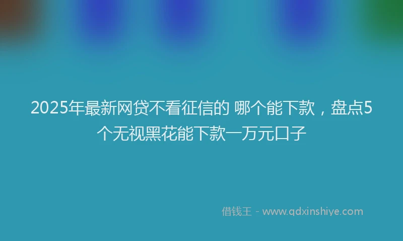 2025年最新网贷不看征信的 哪个能下款，盘点5个无视黑花能下款一万元口子