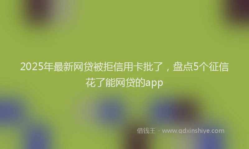 2025年最新网贷被拒信用卡批了，盘点5个征信花了能网贷的app