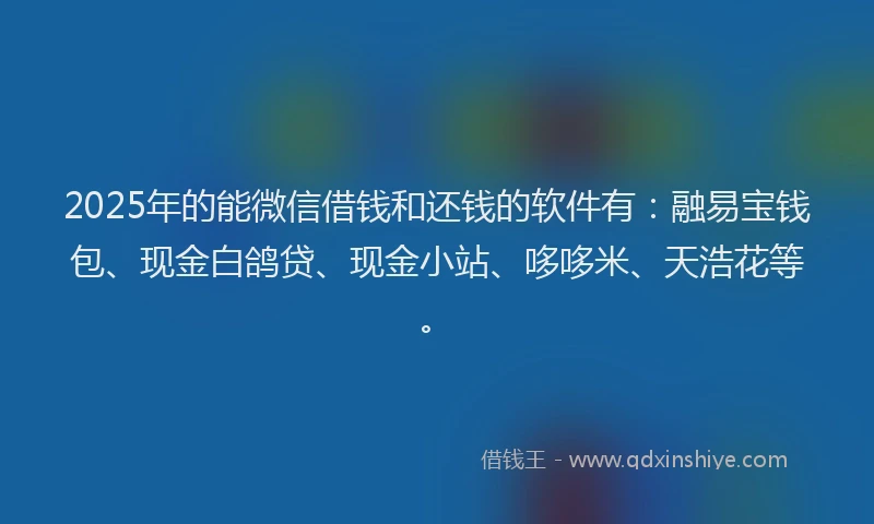 2025年的能微信借钱和还钱的软件有：融易宝钱包、现金白鸽贷、现金小站、哆哆米、天浩花等。