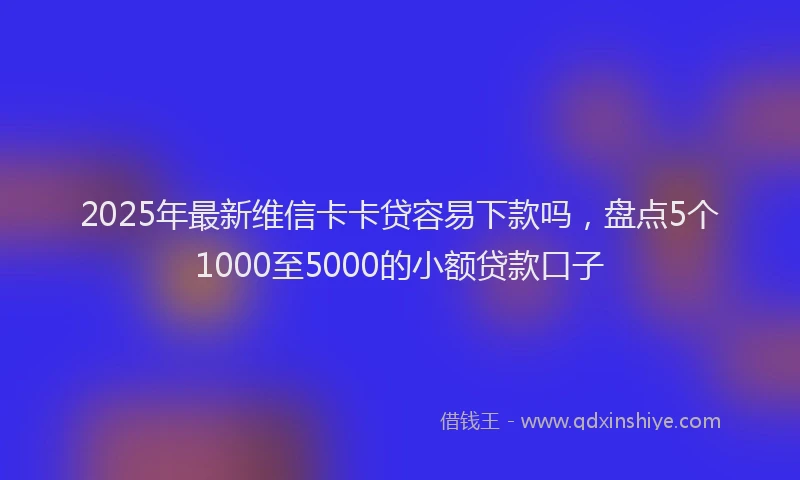 2025年最新维信卡卡贷容易下款吗，盘点5个1000至5000的小额贷款口子
