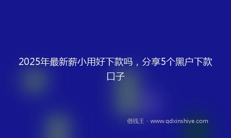 2025年最新薪小用好下款吗，分享5个黑户下款口子