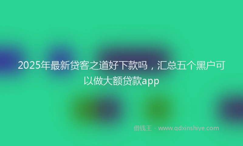 2025年最新贷客之道好下款吗，汇总五个黑户可以做大额贷款app