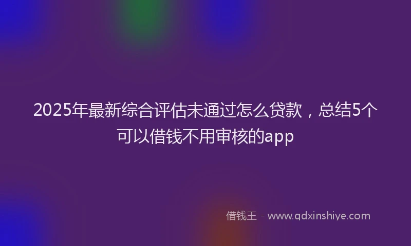 2025年最新综合评估未通过怎么贷款，总结5个可以借钱不用审核的app
