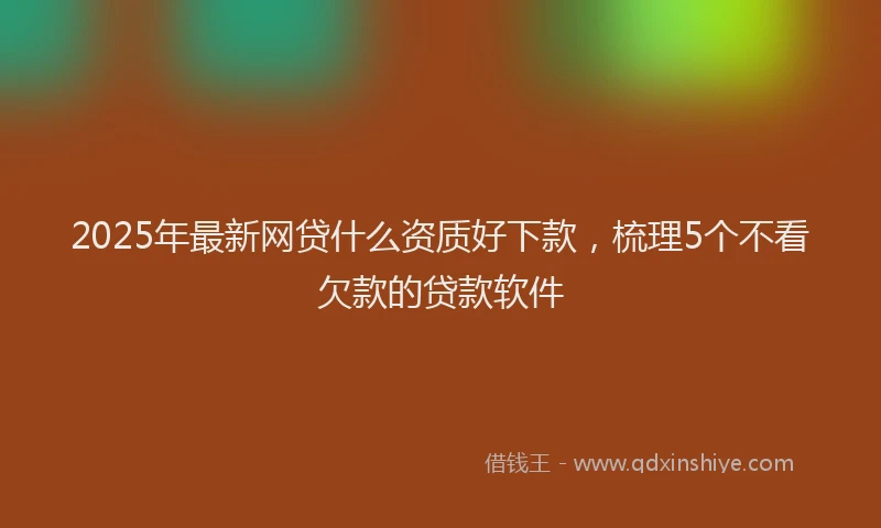 2025年最新网贷什么资质好下款，梳理5个不看欠款的贷款软件