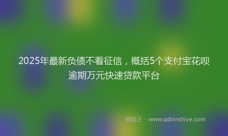 2025年最新负债不看征信，概括5个支付宝花呗逾期万元快速贷款平台