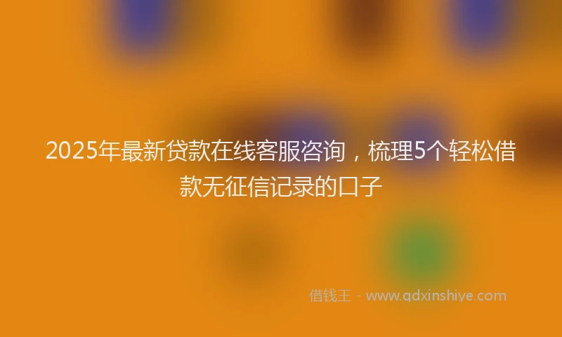2025年最新贷款在线客服咨询，梳理5个轻松借款无征信记录的口子
