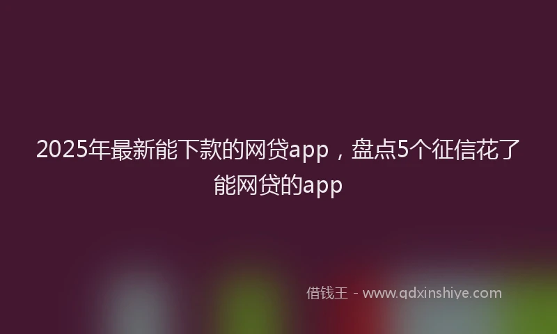 2025年最新能下款的网贷app，盘点5个征信花了能网贷的app