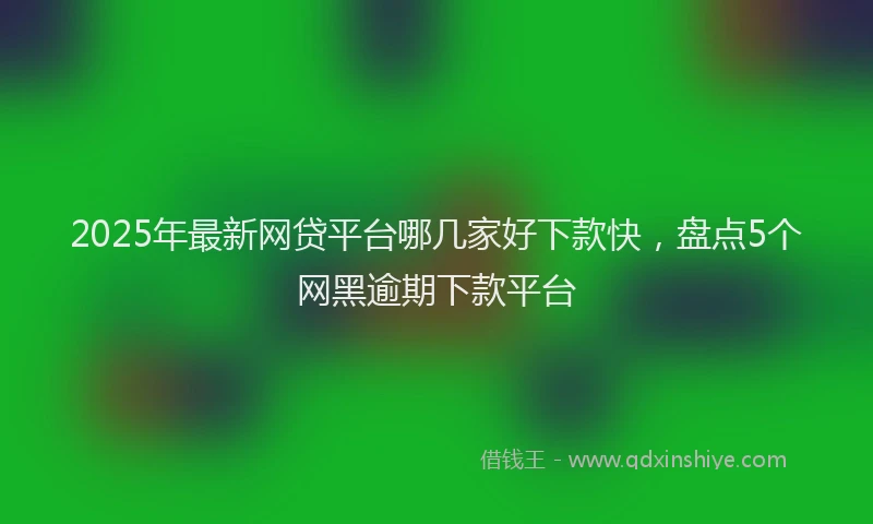 2025年最新网贷平台哪几家好下款快，盘点5个网黑逾期下款平台