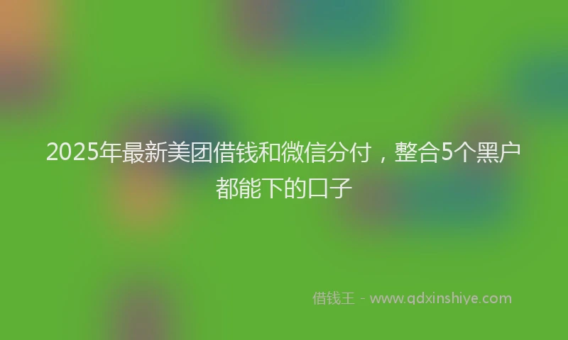 2025年最新美团借钱和微信分付，整合5个黑户都能下的口子