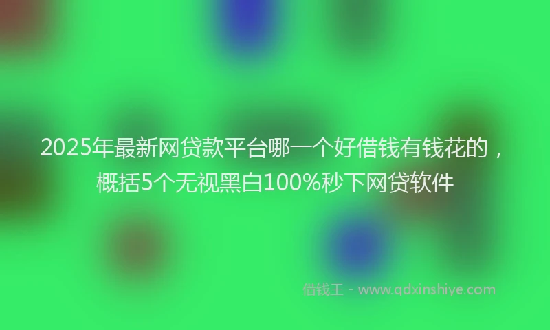 2025年最新网贷款平台哪一个好借钱有钱花的，概括5个无视黑白100%秒下网贷软件
