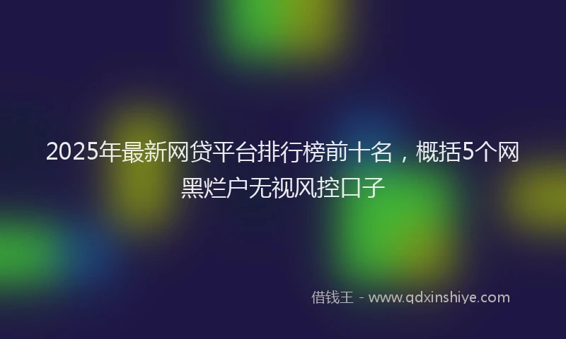2025年最新网贷平台排行榜前十名，概括5个网黑烂户无视风控口子