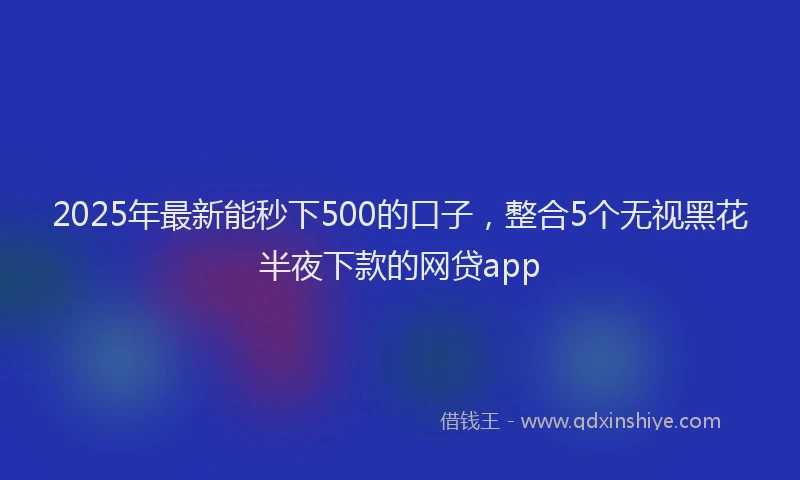 2025年最新能秒下500的口子，整合5个无视黑花半夜下款的网贷app