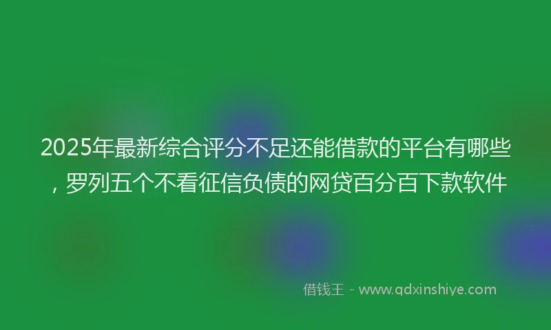 2025年最新综合评分不足还能借款的平台有哪些，罗列五个不看征信负债的网贷百分百下款软件