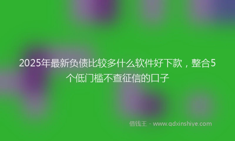 2025年最新负债比较多什么软件好下款，整合5个低门槛不查征信的口子
