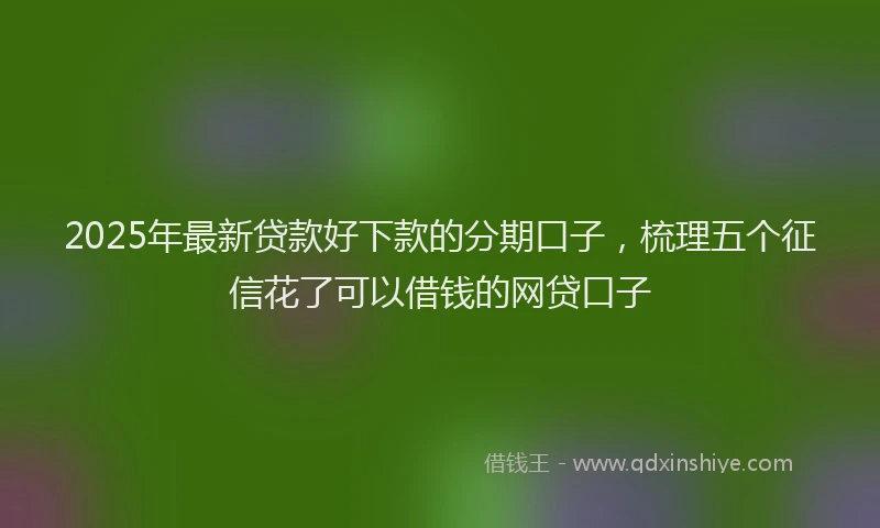 2025年最新贷款好下款的分期口子，梳理五个征信花了可以借钱的网贷口子