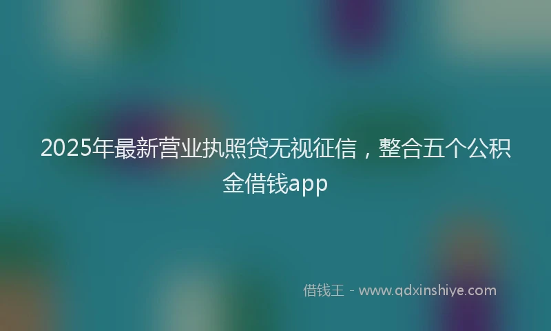 2025年最新营业执照贷无视征信，整合五个公积金借钱app
