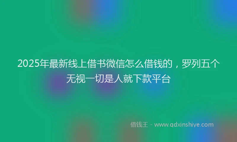 2025年最新线上借书微信怎么借钱的，罗列五个无视一切是人就下款平台