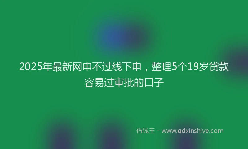 2025年最新网申不过线下申，整理5个19岁贷款容易过审批的口子
