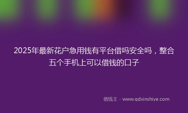 2025年最新花户急用钱有平台借吗安全吗，整合五个手机上可以借钱的口子