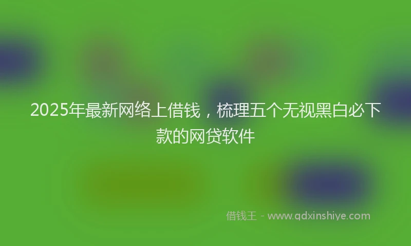 2025年最新网络上借钱，梳理五个无视黑白必下款的网贷软件
