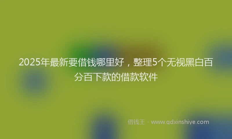 2025年最新要借钱哪里好，整理5个无视黑白百分百下款的借款软件