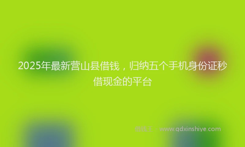 2025年最新营山县借钱，归纳五个手机身份证秒借现金的平台