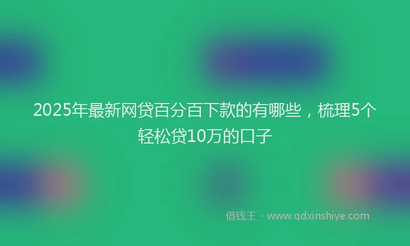 2025年最新网贷百分百下款的有哪些，梳理5个轻松贷10万的口子