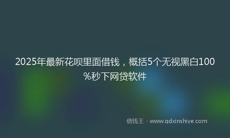 2025年最新花呗里面借钱，概括5个无视黑白100%秒下网贷软件