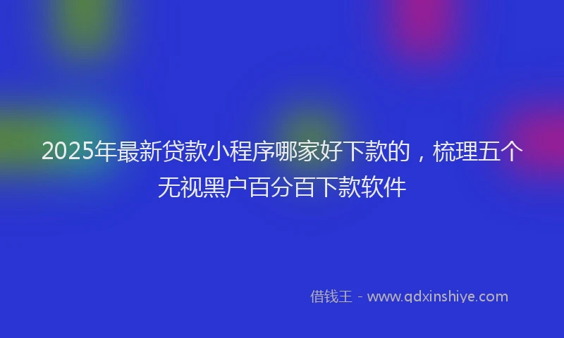 2025年最新贷款小程序哪家好下款的，梳理五个无视黑户百分百下款软件