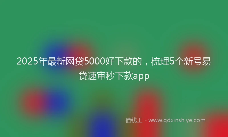 2025年最新网贷5000好下款的，梳理5个新号易贷速审秒下款app