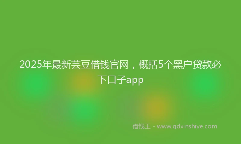 2025年最新芸豆借钱官网，概括5个黑户贷款必下口子app