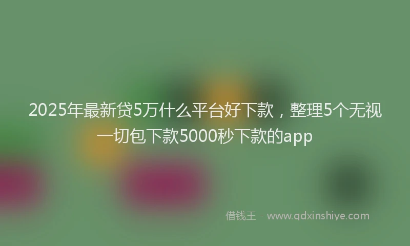 2025年最新贷5万什么平台好下款，整理5个无视一切包下款5000秒下款的app