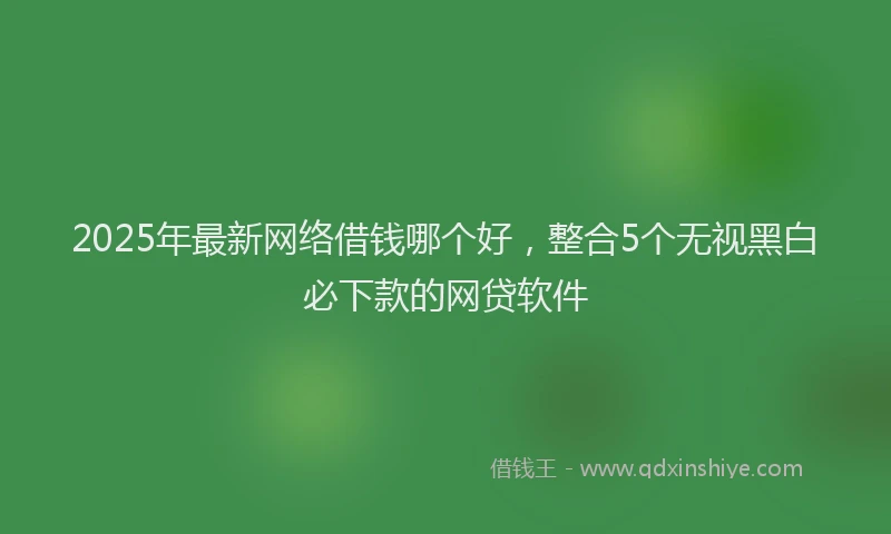 2025年最新网络借钱哪个好，整合5个无视黑白必下款的网贷软件