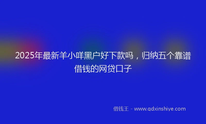 2025年最新羊小咩黑户好下款吗，归纳五个靠谱借钱的网贷口子