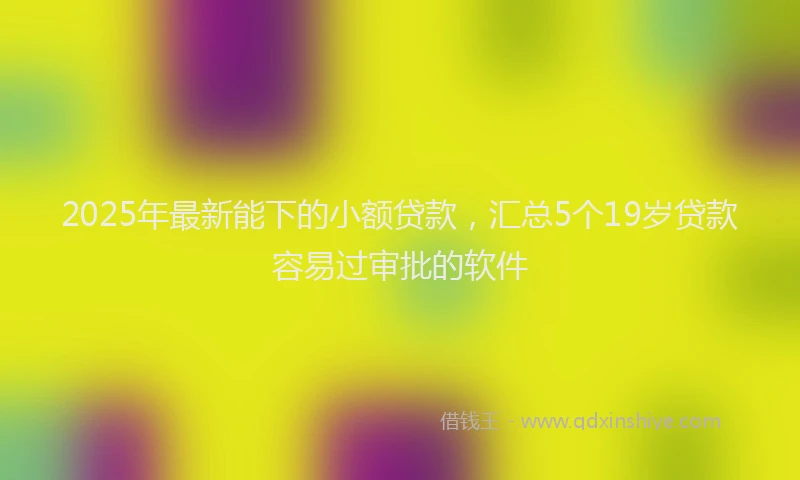 2025年最新能下的小额贷款，汇总5个19岁贷款容易过审批的软件