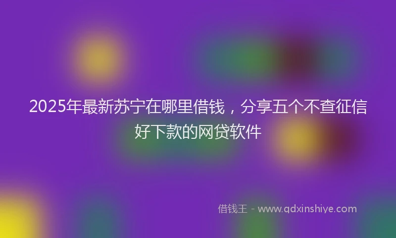 2025年最新苏宁在哪里借钱，分享五个不查征信好下款的网贷软件