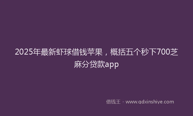 2025年最新虾球借钱苹果，概括五个秒下700芝麻分贷款app