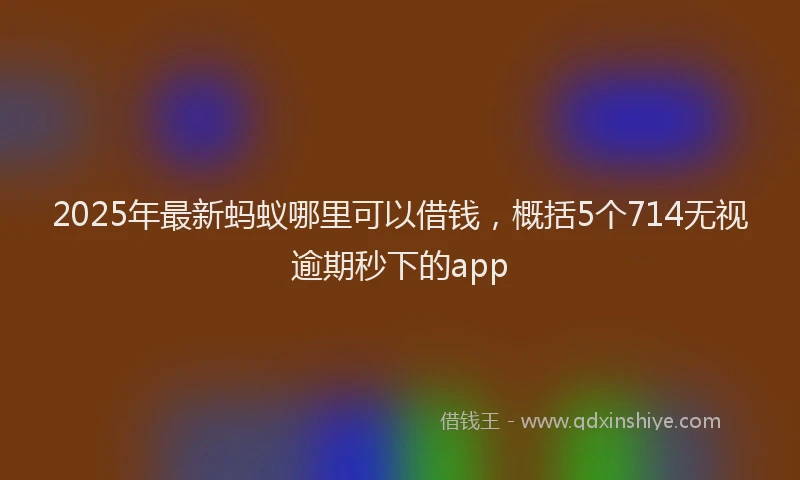 2025年最新蚂蚁哪里可以借钱，概括5个714无视逾期秒下的app