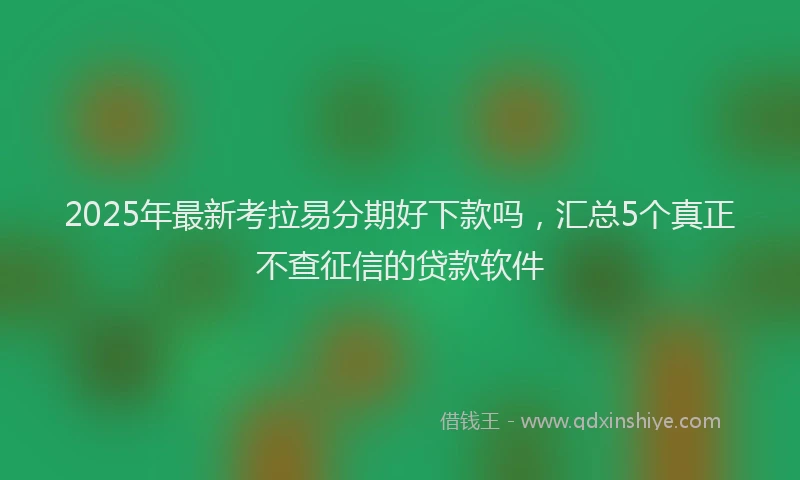 2025年最新考拉易分期好下款吗，汇总5个真正不查征信的贷款软件
